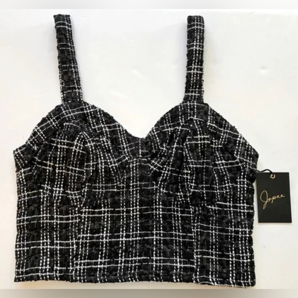Japna Tweed Cropped Corset Tank NWT